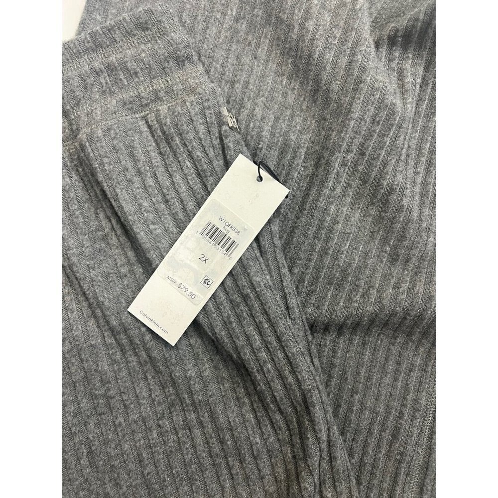 Calvin Klein Women's Elastic Waist Gray Ribbed Wide Leg Pants 1X NWT - Picture 4 of 6
